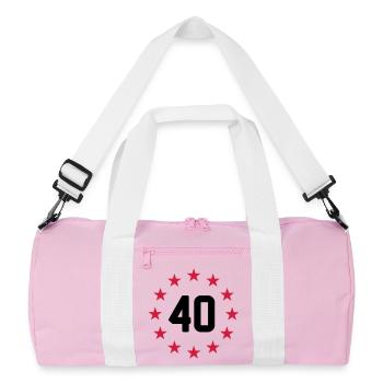 40 ans - Sac de sport recyclé - rose/blanc - Devant