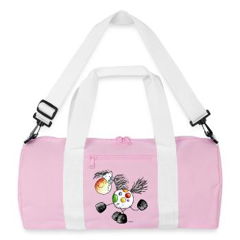 Kunterbuntes Pferd - Pony - Pferde - Recycelte Duffel Bag - Rosa/Weiß - Vorne