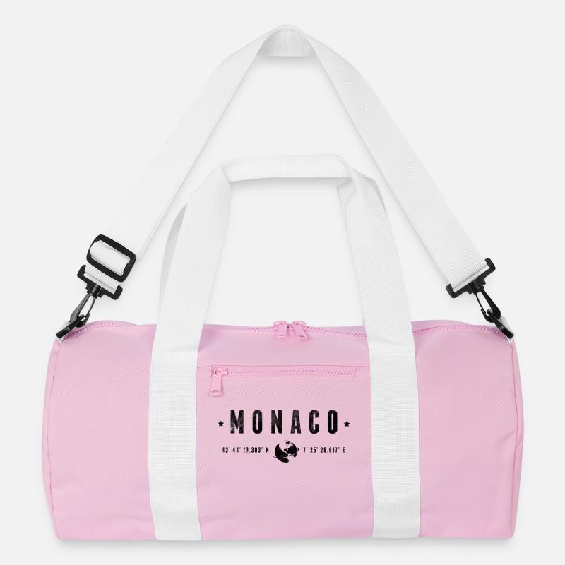 Monaco - Recycelte Duffel Bag - Rosa/Weiß