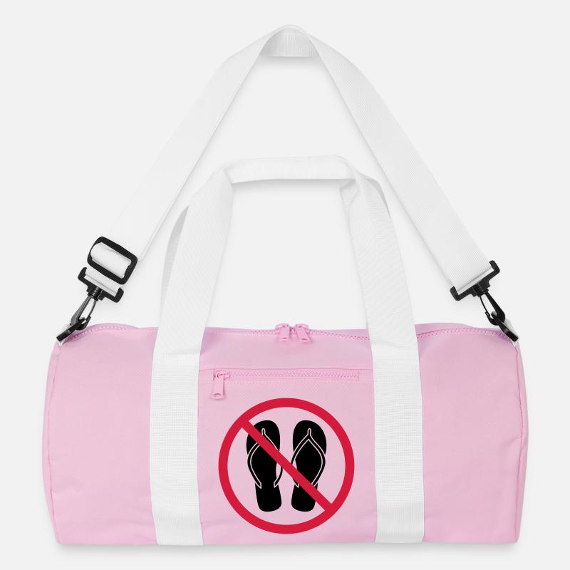 no flip flops prohibited shield zone area clipa Recycled Duffel Bag