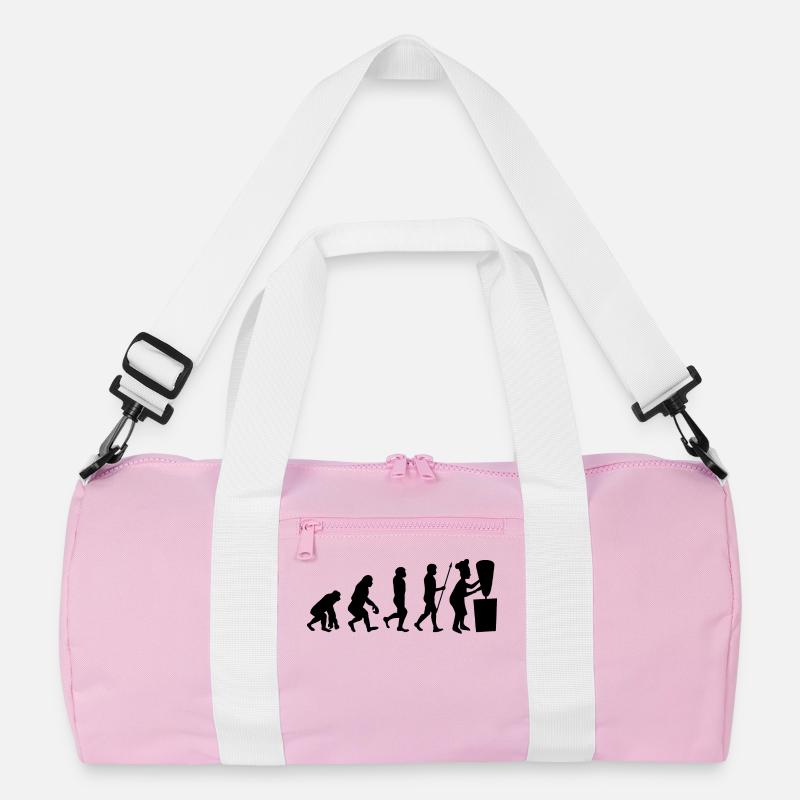 Evolution Döner Kebab Kebap Spieß Fleisch Essen - Recycelte Duffel Bag - Rosa/Weiß