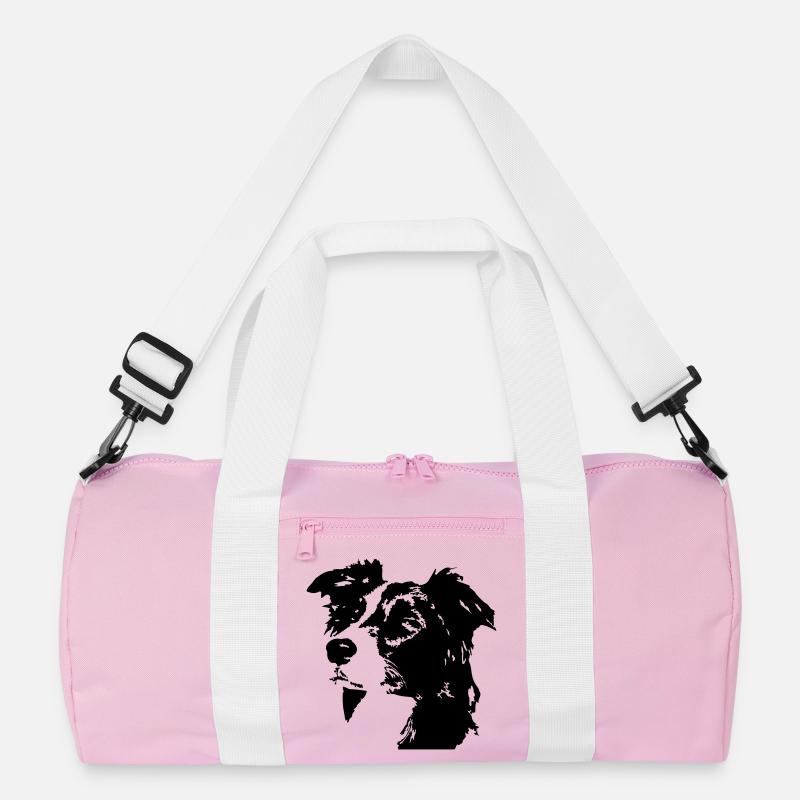 Border collie head Recycled Duffel Bag