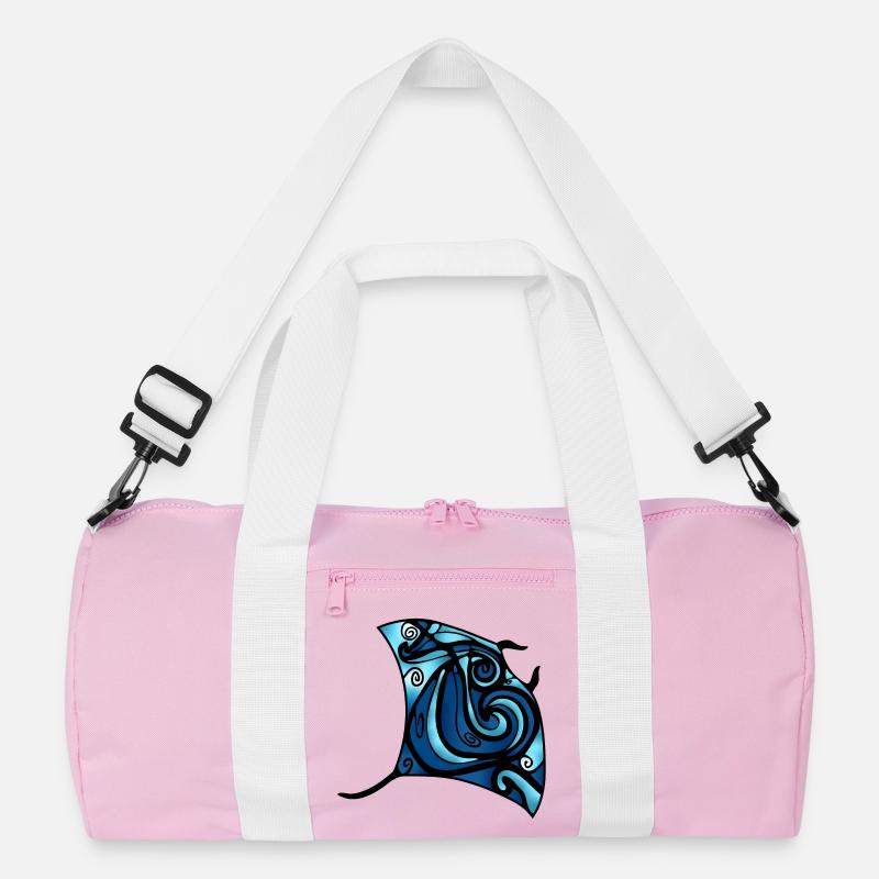 Bunter Rochen - Recycelte Duffel Bag - Rosa/Weiß