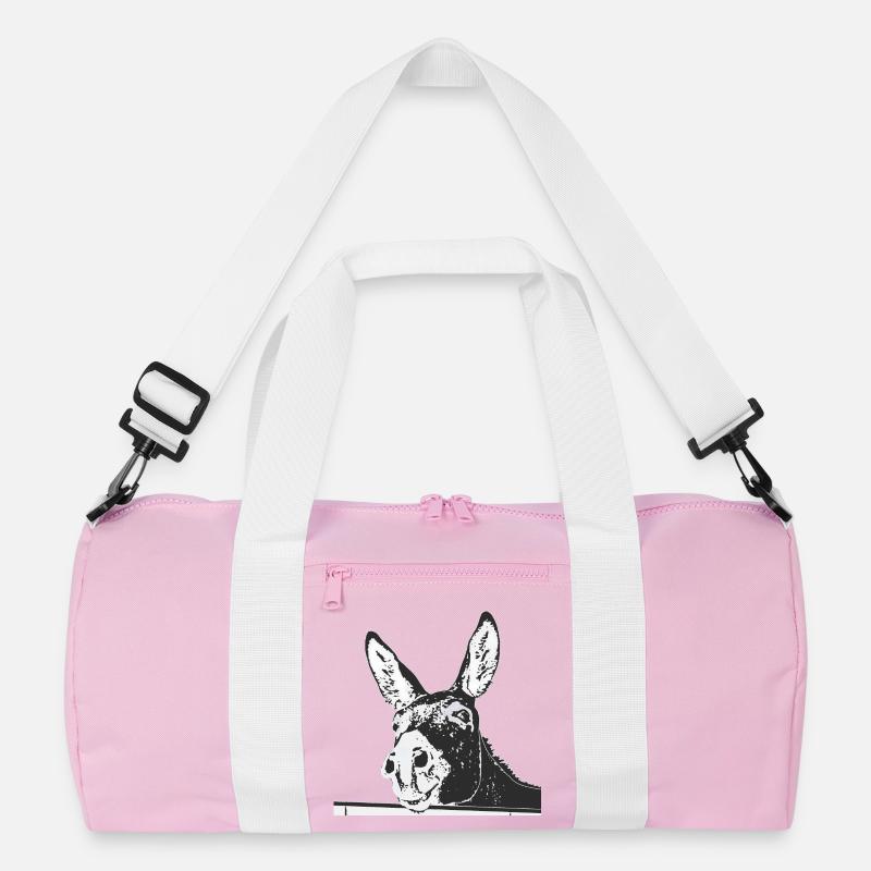 Esel - Recycelte Duffel Bag - Rosa/Weiß