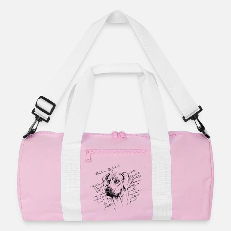 Rhodesian Ridgeback - Recycelte Duffel Bag - Rosa/Weiß