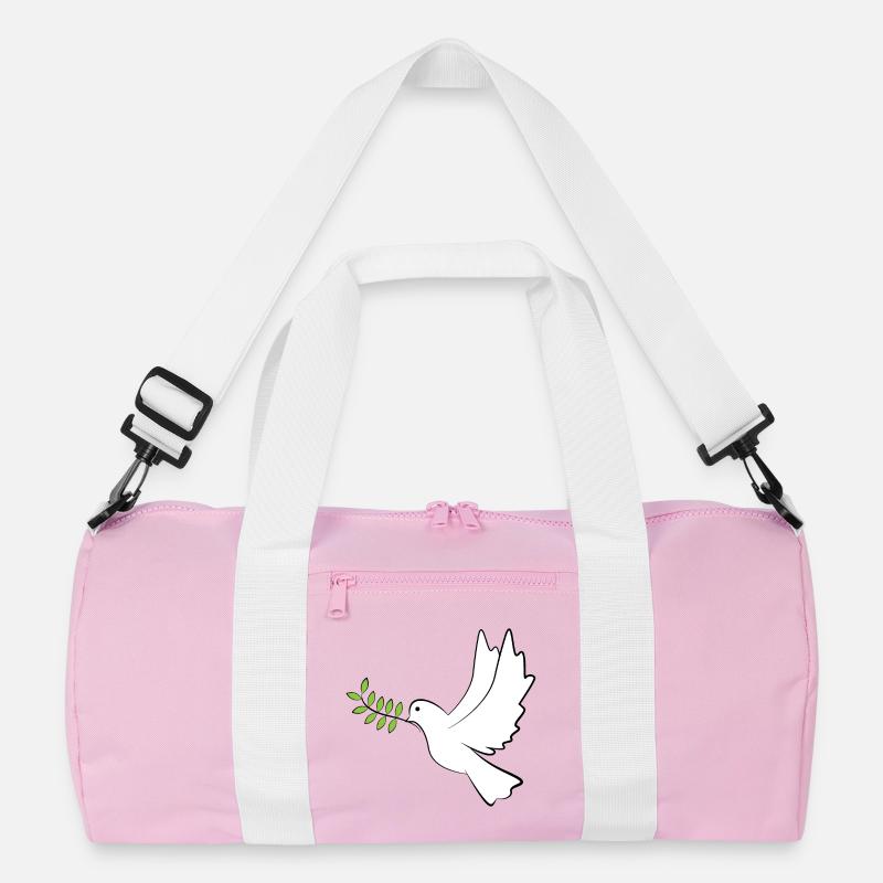 Friedenstaube - Recycelte Duffel Bag - Rosa/Weiß
