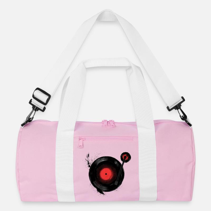 Rocking Vinyl - Recycelte Duffel Bag - Rosa/Weiß