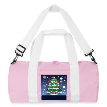 WEIHNACHTEN KLEMPNER SANITÄRANLAGEN PÖMPEL - Recycelte Duffel Bag - Rosa/Weiß - Vorne