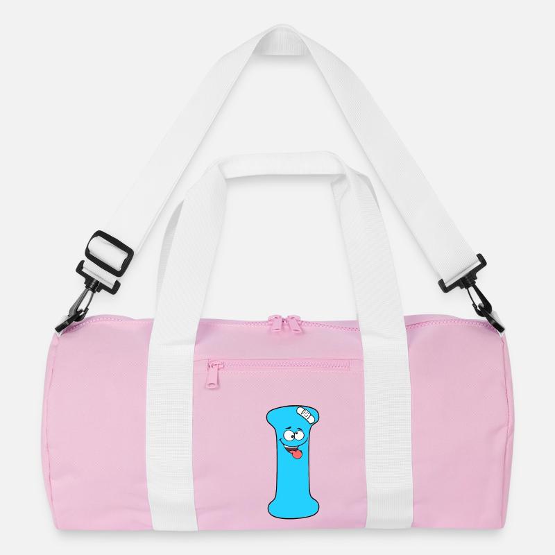 I - Recycelte Duffel Bag - Rosa/Weiß