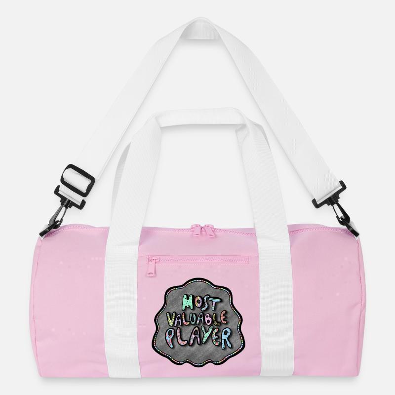 Most Valuable Player Doodle - Recycelte Duffel Bag - Rosa/Weiß