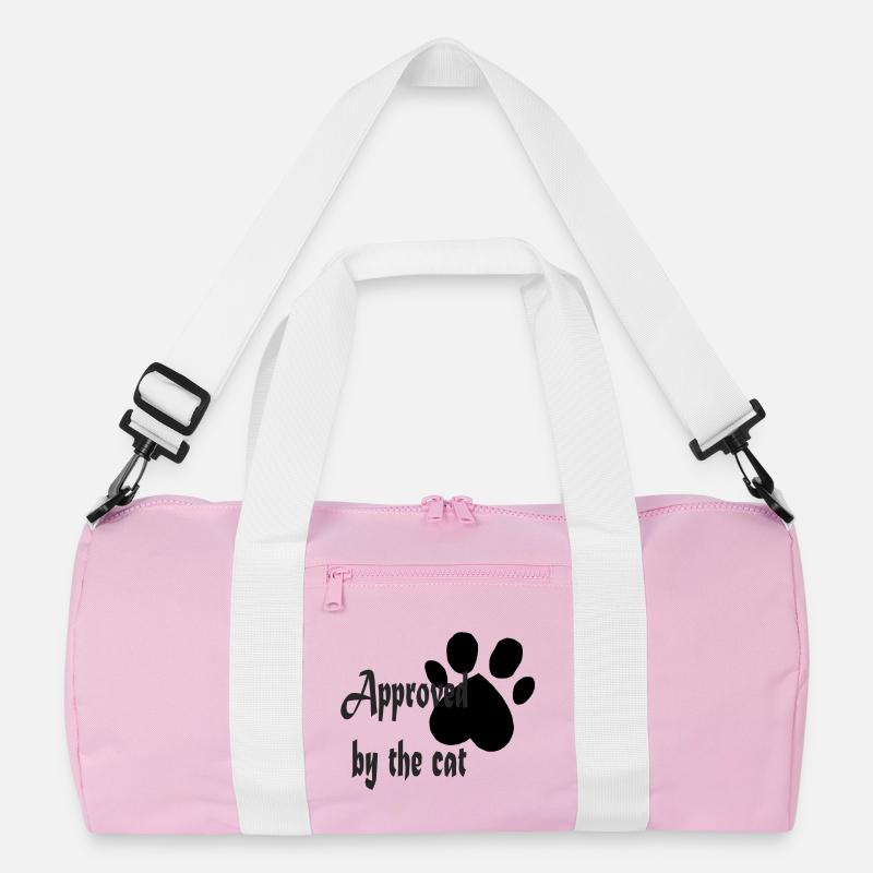 Approved by the cat - Recycelte Duffel Bag - Rosa/Weiß