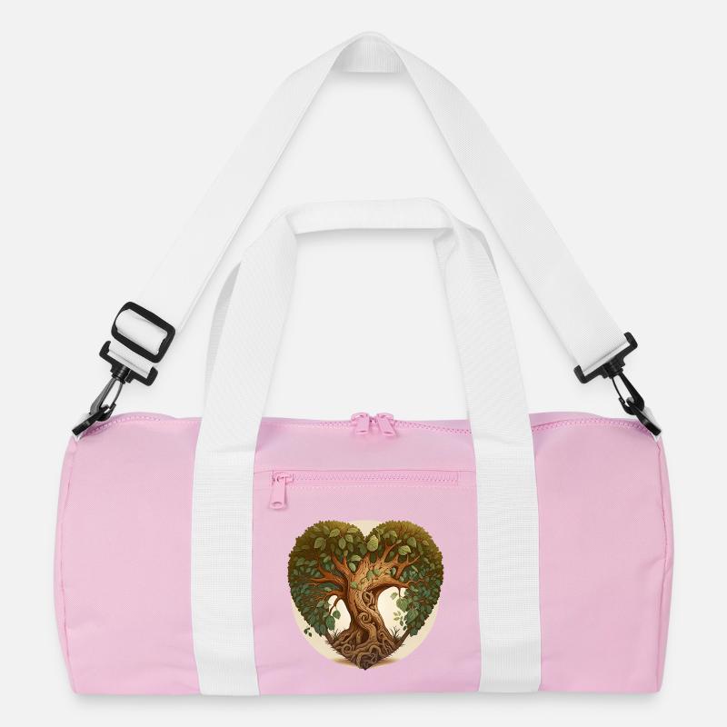 Baum in einer Herzform, Herzbaum mit Hintergrund Recycelte Duffel Bag