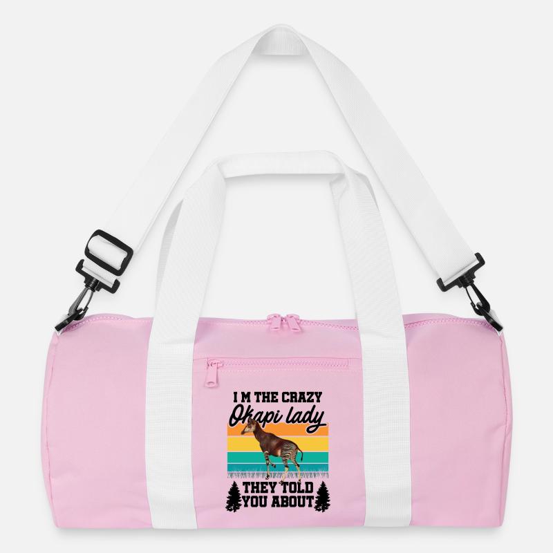Ich bin die verrückte Okapi Lady Recycelte Duffel Bag
