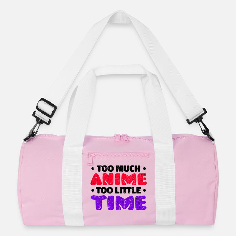 Anime Statement Trickfilm Manga Comic Mangastyle - Recycelte Duffel Bag - Rosa/Weiß