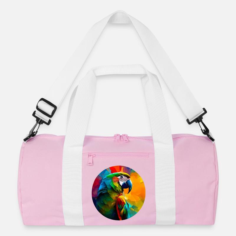 Colored macaw parrot Recycled Duffel Bag