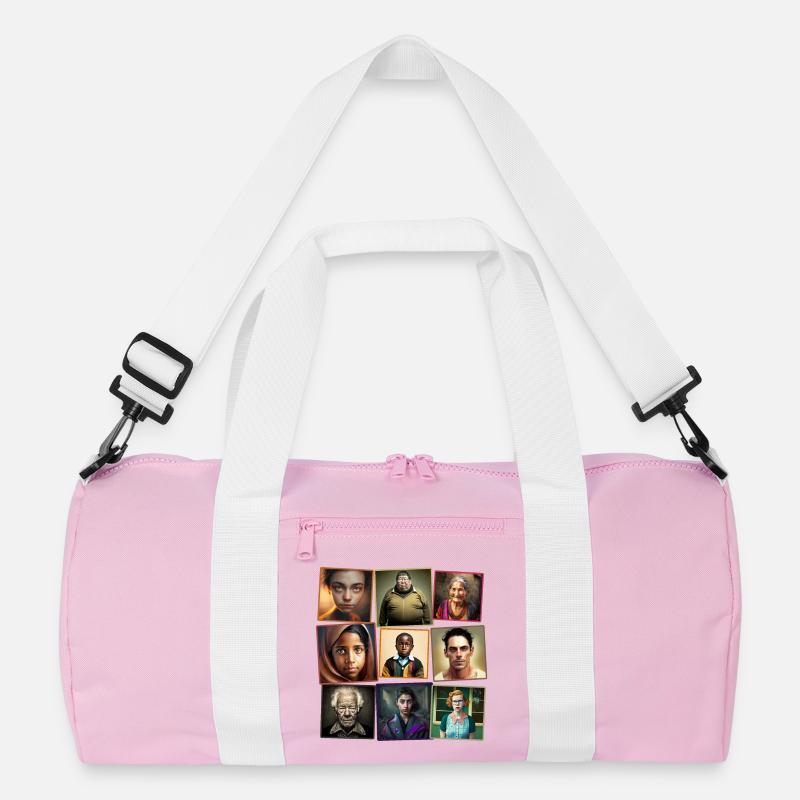 Super Normal 02 - Recycelte Duffel Bag - Rosa/Weiß