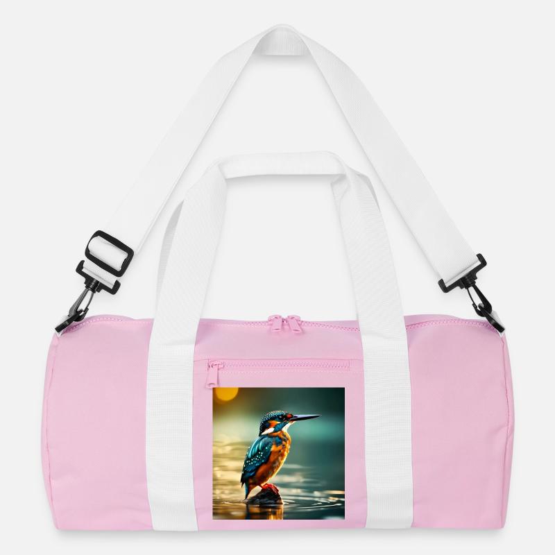 Eisvogel - Recycelte Duffel Bag - Rosa/Weiß