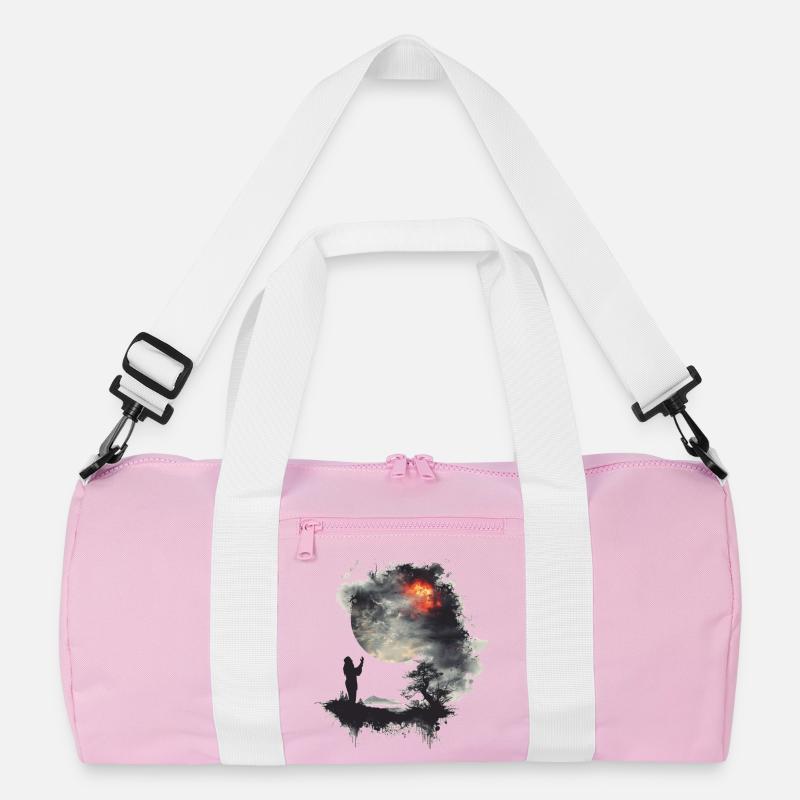 Prayer - Recycelte Duffel Bag - Rosa/Weiß