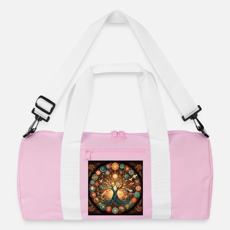 Farbenfroher Baum des Lebens Recycelte Duffel Bag