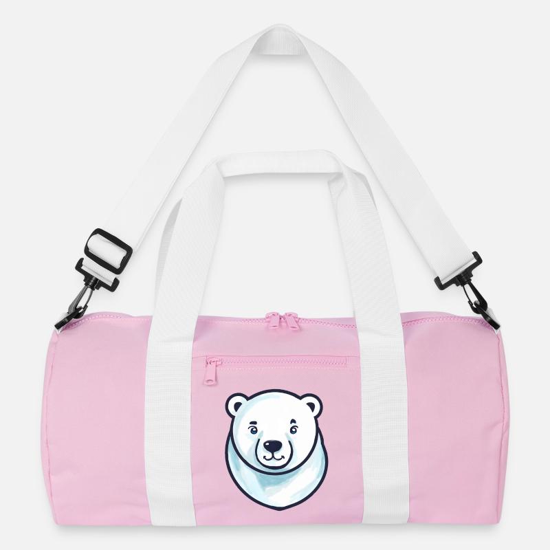 Eisbär-Kopf (Comic) Recycelte Duffel Bag