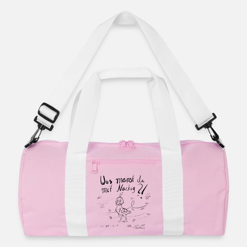 Ein Mausender Vogel im Herbstwind - Recycelte Duffel Bag - Rosa/Weiß