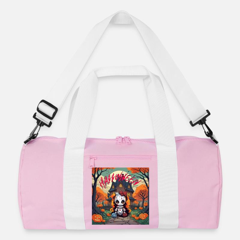 Halloween - Recycelte Duffel Bag - Rosa/Weiß