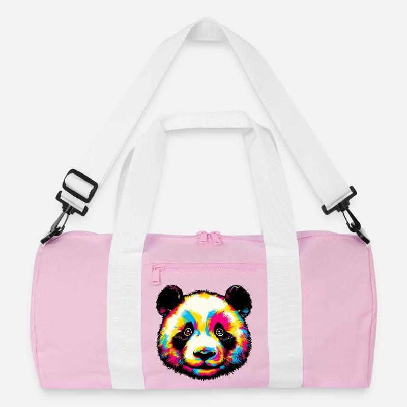 Panda - Recycelte Duffel Bag - Rosa/Weiß