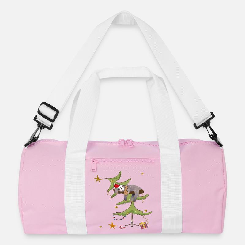 Faultier Christmas Weihnachten - Recycelte Duffel Bag - Rosa/Weiß