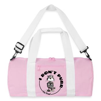 Grumpy I Don't Purr Cat Saying Cats - Recycled Duffel Bag - pink/white - Front
