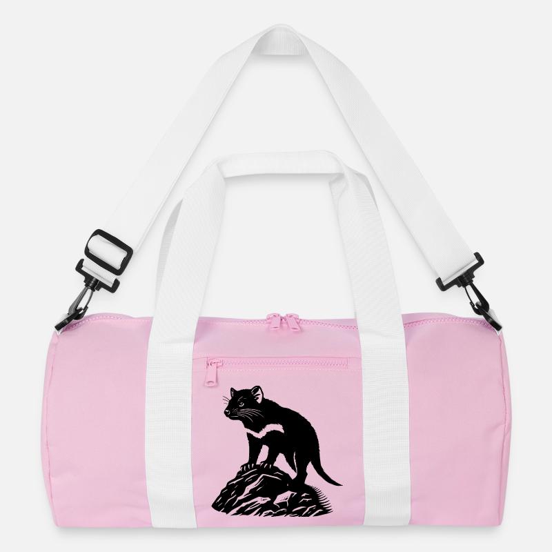 Tasmanischer Teufel - Recycelte Duffel Bag - Rosa/Weiß