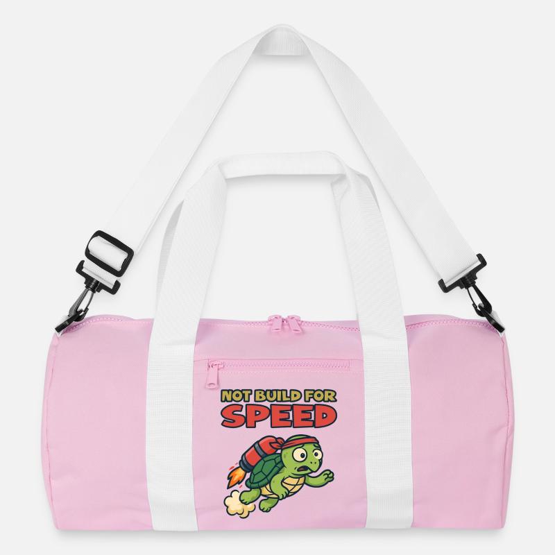 Turtle with rocket: Not built for speed Recycled Duffel Bag