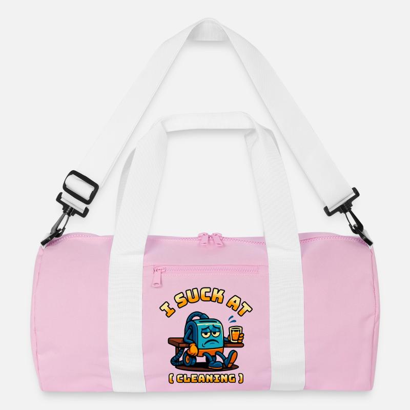Ich seufze bei - Recycelte Duffel Bag - Rosa/Weiß