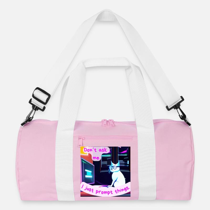Don't Ask Me, I Just Prompt Things – Grumpy AI Cat Recycled Duffel Bag