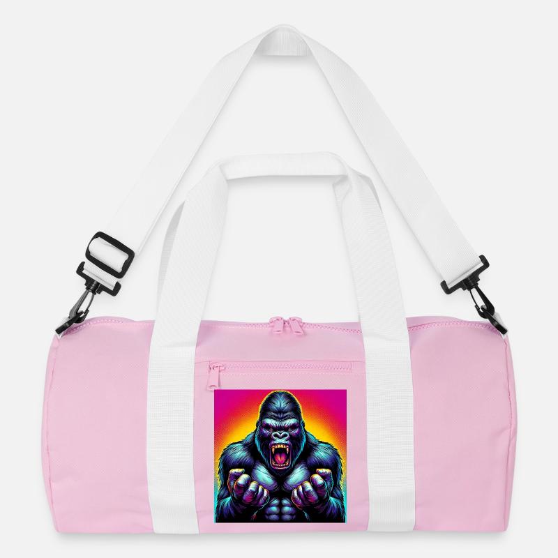 Gorilla - Recycelte Duffel Bag - Rosa/Weiß