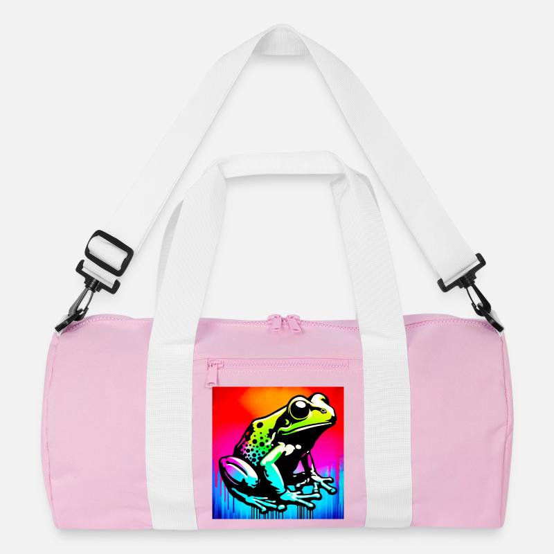 Frosch - Recycelte Duffel Bag - Rosa/Weiß