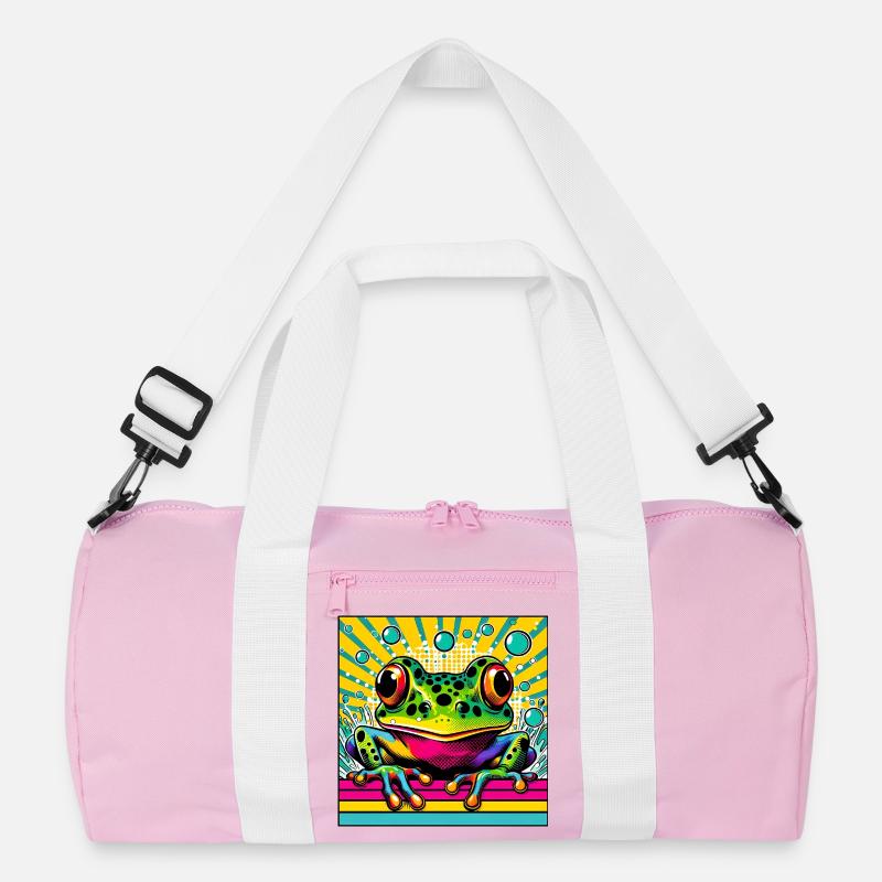 Frosch - Recycelte Duffel Bag - Rosa/Weiß