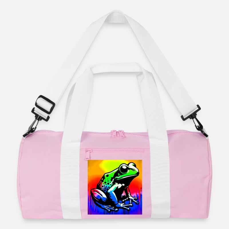 Frosch - Recycelte Duffel Bag - Rosa/Weiß