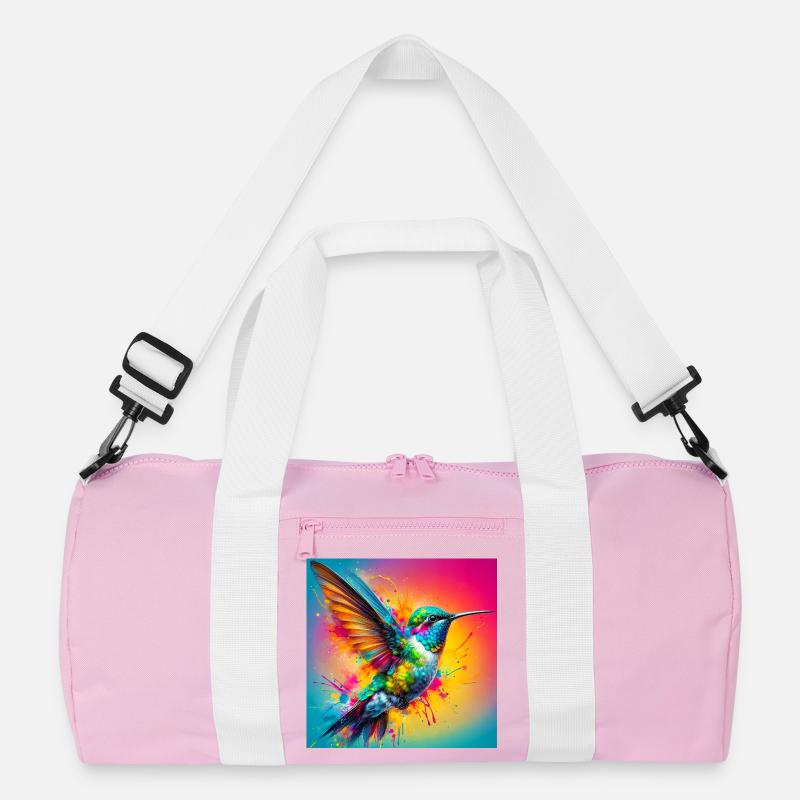 Kolibri - Recycelte Duffel Bag - Rosa/Weiß
