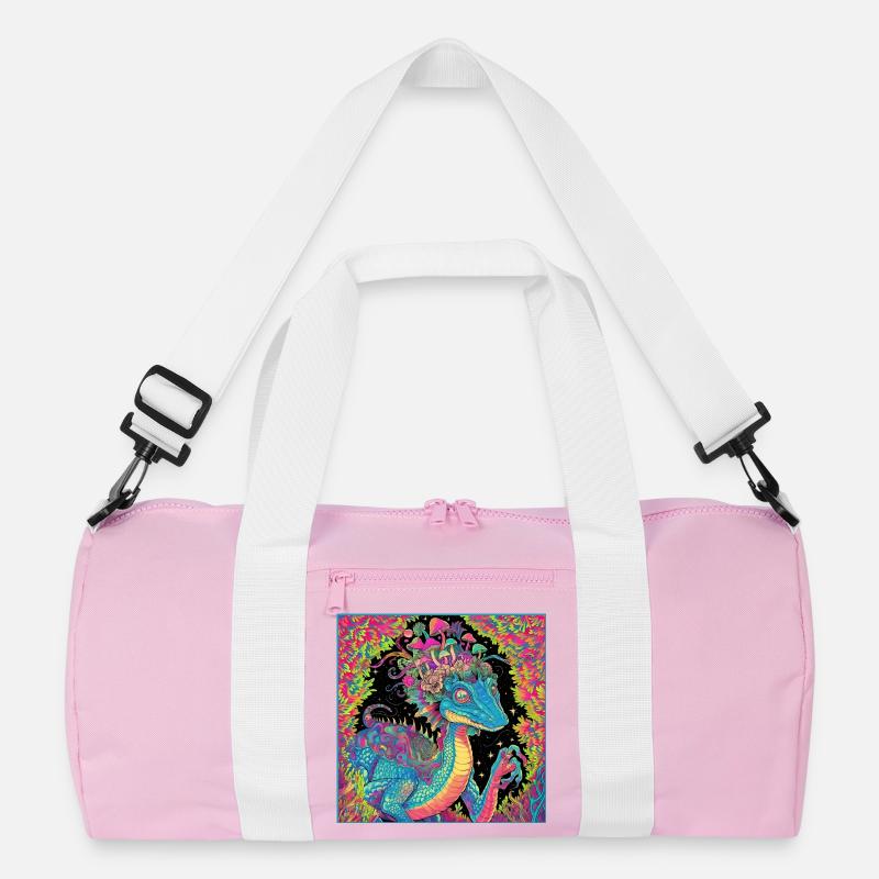 Psychedelischer Walddrache Illustration Recycelte Duffel Bag