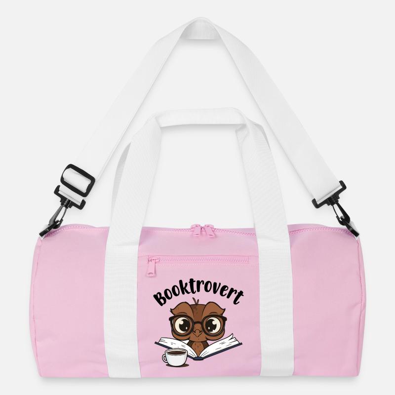 Booktrovert Eule mit Buch und Kaffee Recycelte Duffel Bag
