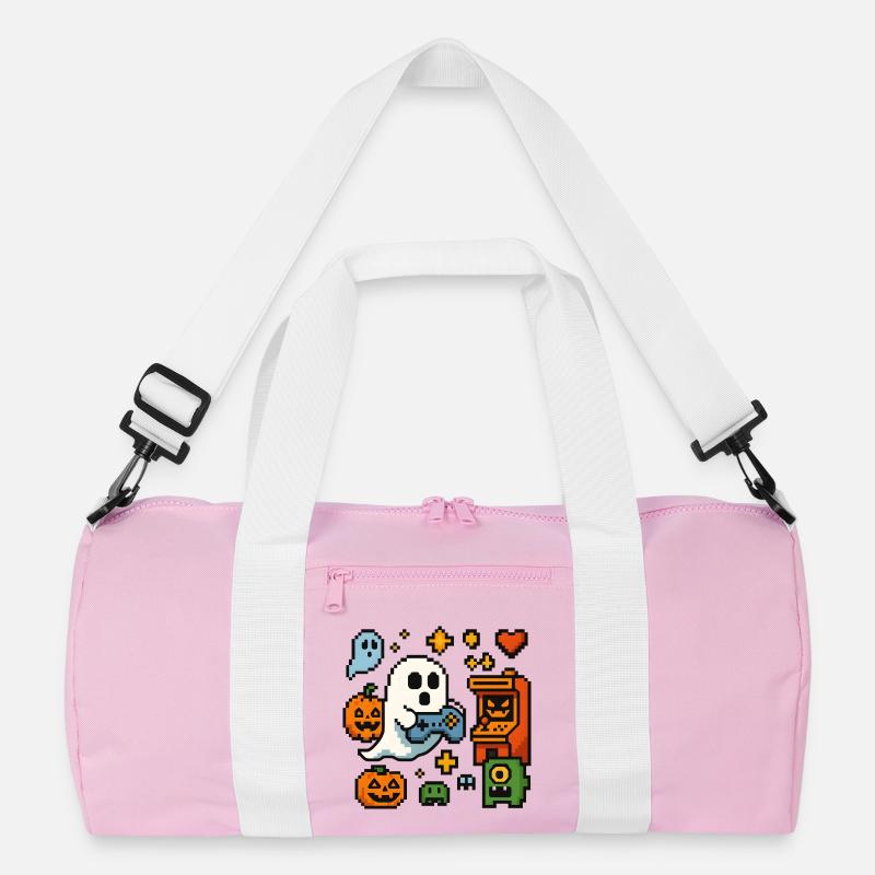 Pixel Ghost Gaming Retro Design Recycelte Duffel Bag