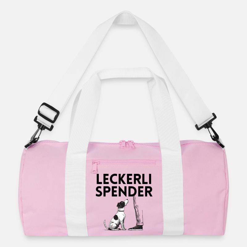 Leckerli-Spender - Recycelte Duffel Bag - Rosa/Weiß