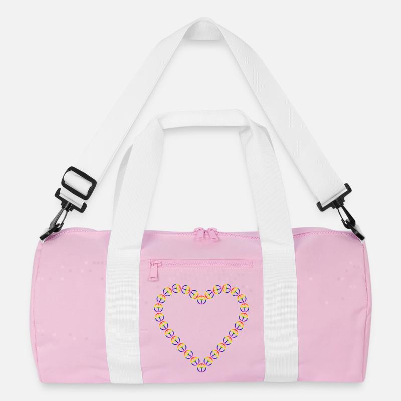 Regenbogen Frieden Herz Muster Recycelte Duffel Bag