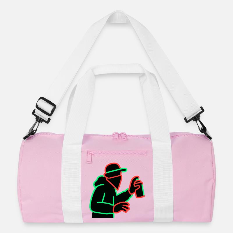Neon Graffiti Sprayer Silhouette Recycelte Duffel Bag