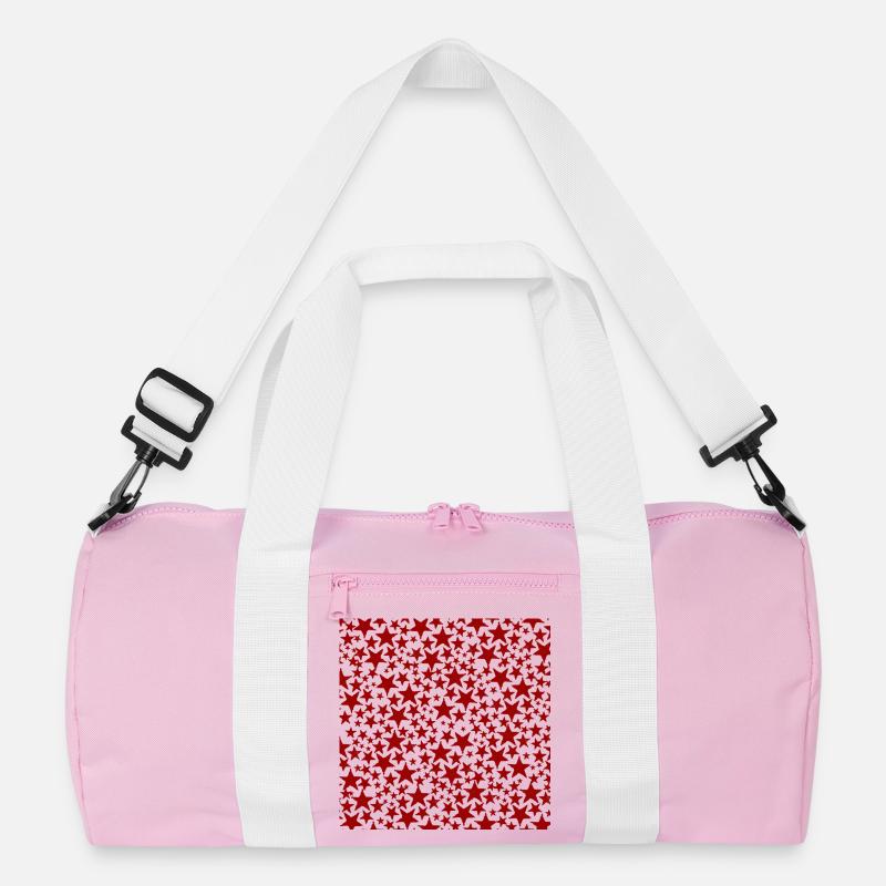 Red star pattern on dark background Recycled Duffel Bag