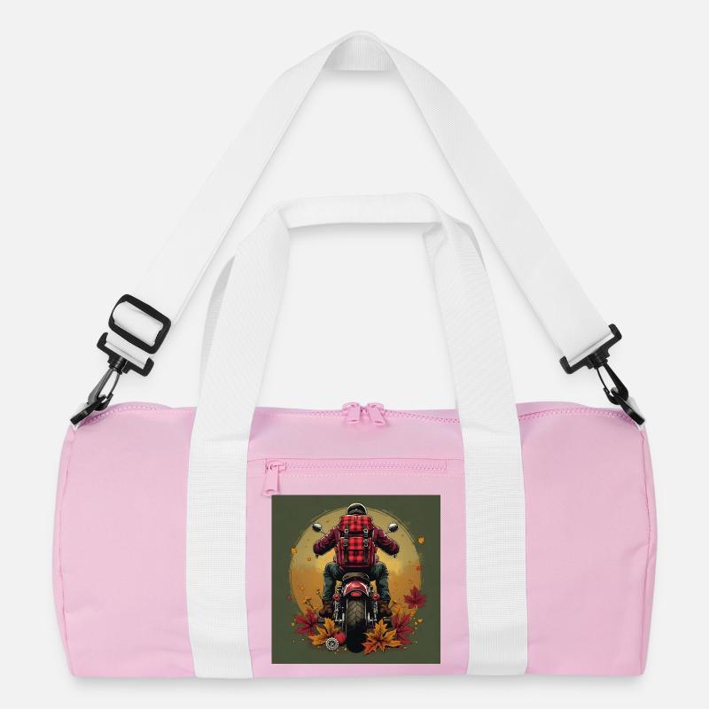 Gingham Backpack + Bike Gear - Recycelte Duffel Bag - Rosa/Weiß