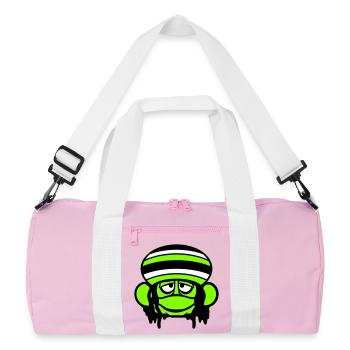 grenouille Reggae musique Rasta cheveux chapeau Jamaïque Fun - Sac de sport recyclé - rose/blanc - Devant