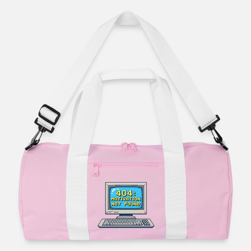 8-Bit Pixel Retro PC – 404 Motivation Not Found Recycelte Duffel Bag