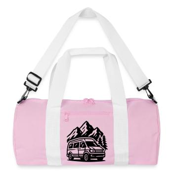 Vanlife - Recycelte Duffel Bag - Rosa/Weiß - Vorne