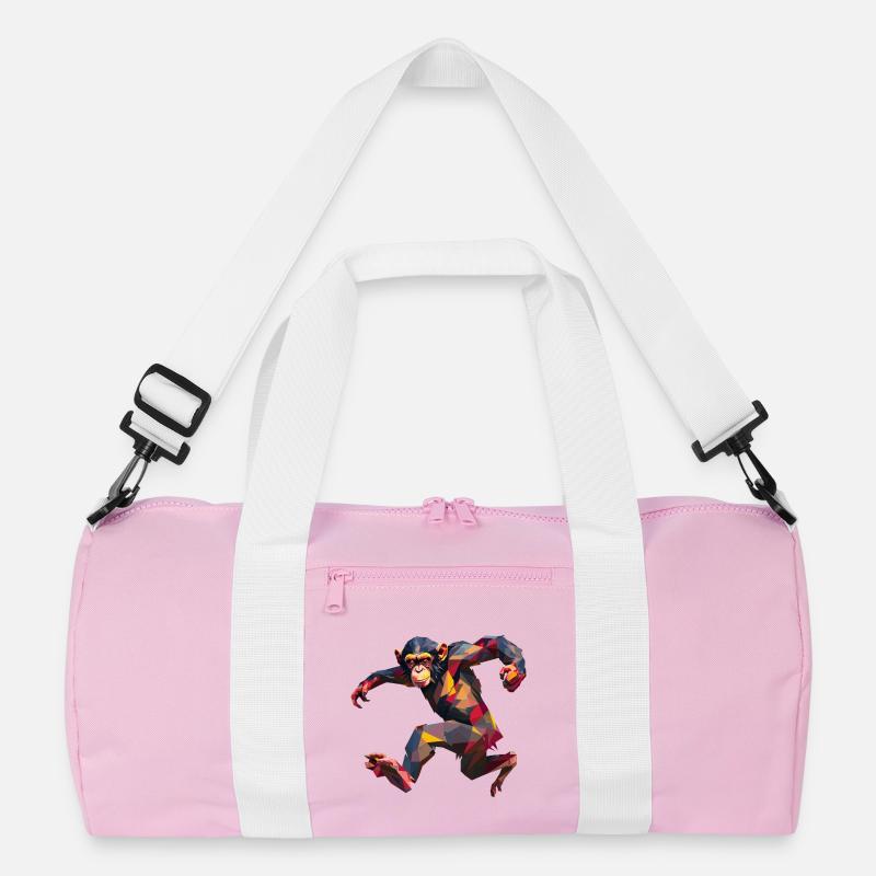 Conception de logo Low Poly Chimpanzee Sprint Sac de sport recyclé